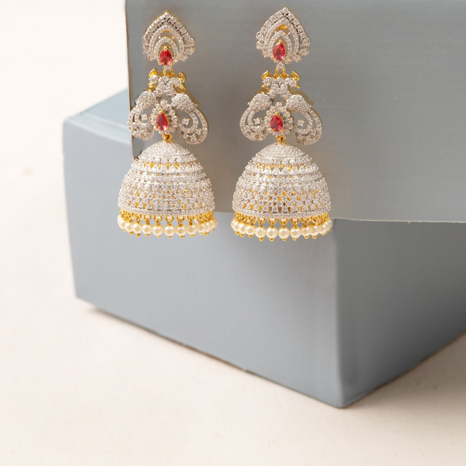 India Gold Silver Exquisite Stud Jhumka Indian Earrings Jewelry For Girls  Women