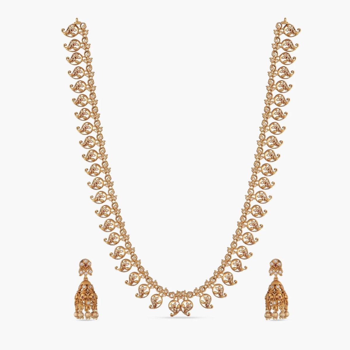 Buy TARINIKA Antique Gold Plated Ananya Long Necklace Set with Lakshmi Idol  Design - Jewelry Set for Women Perfect for Ethnic occasions, Traditional  Jewellery For Women