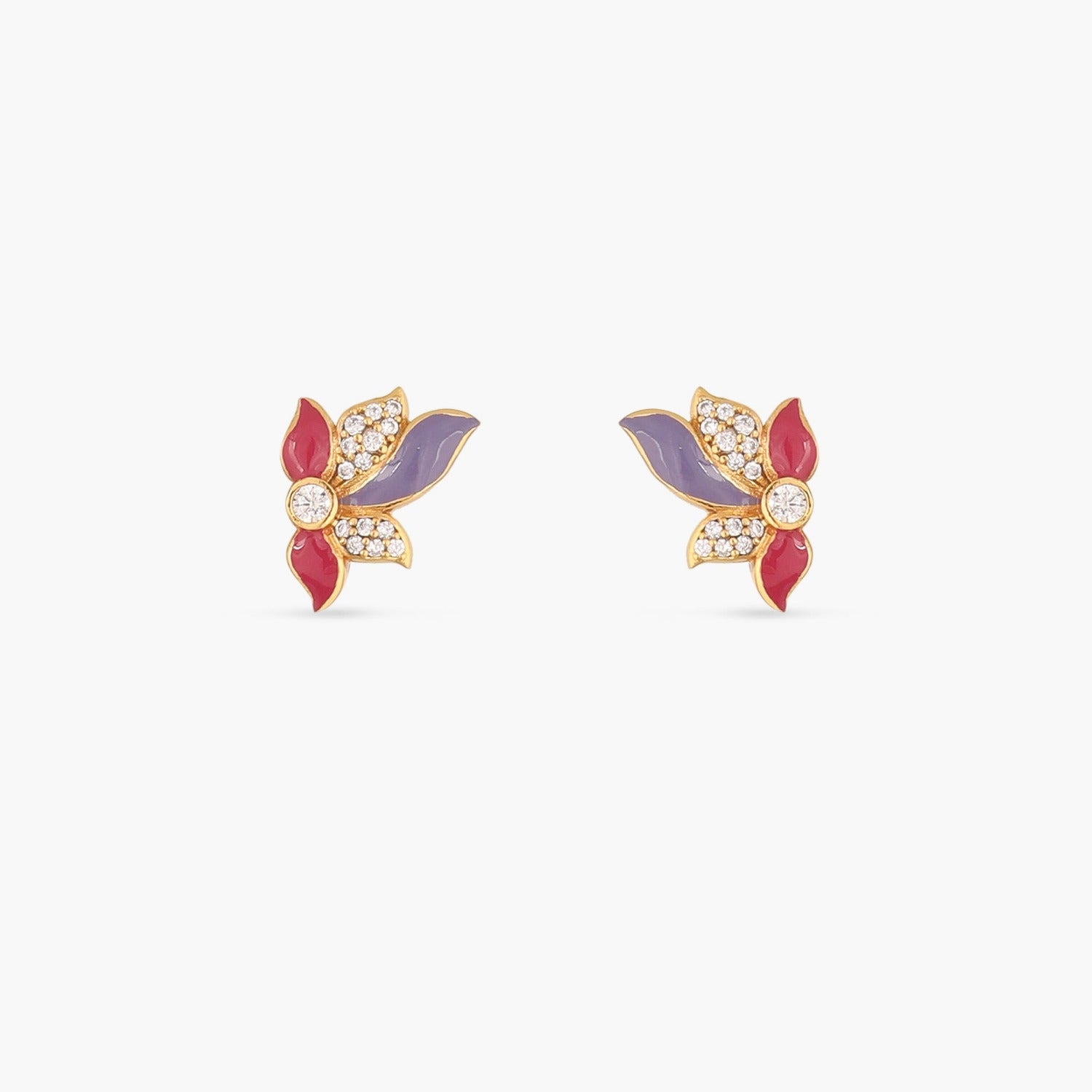 Divine Gold and Diamond Stud Earrings