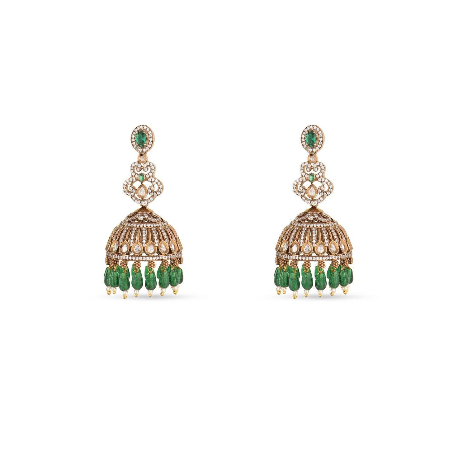 Gene Nakshatra CZ Jhumka Earrings