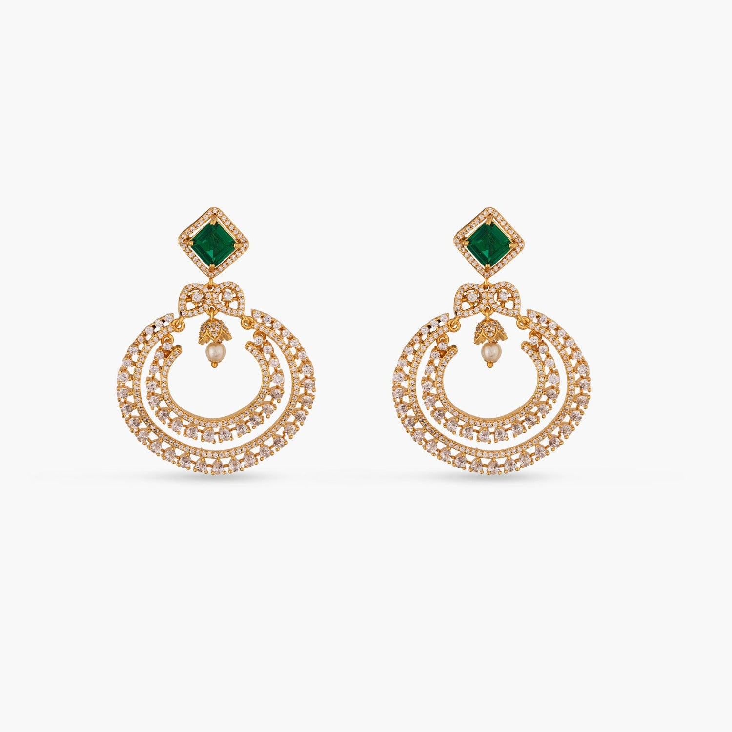 Chandbali earrings designs in gold polish with low price