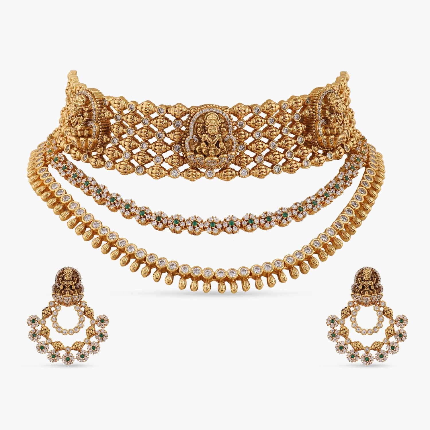 Gold Necklace/ Temple Jewelry/ Indian Necklace/ South Indian choker Ne |  Erajewels