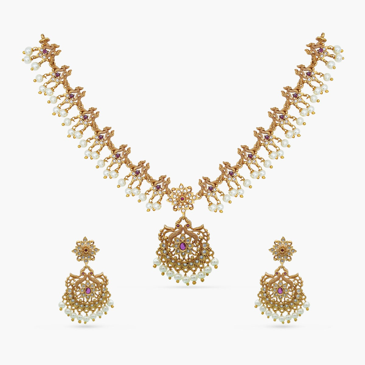 Buy TARINIKA Antique Gold Plated Ananya Long Necklace Set with Lakshmi Idol  Design - Jewelry Set for Women Perfect for Ethnic occasions, Traditional  Jewellery For Women