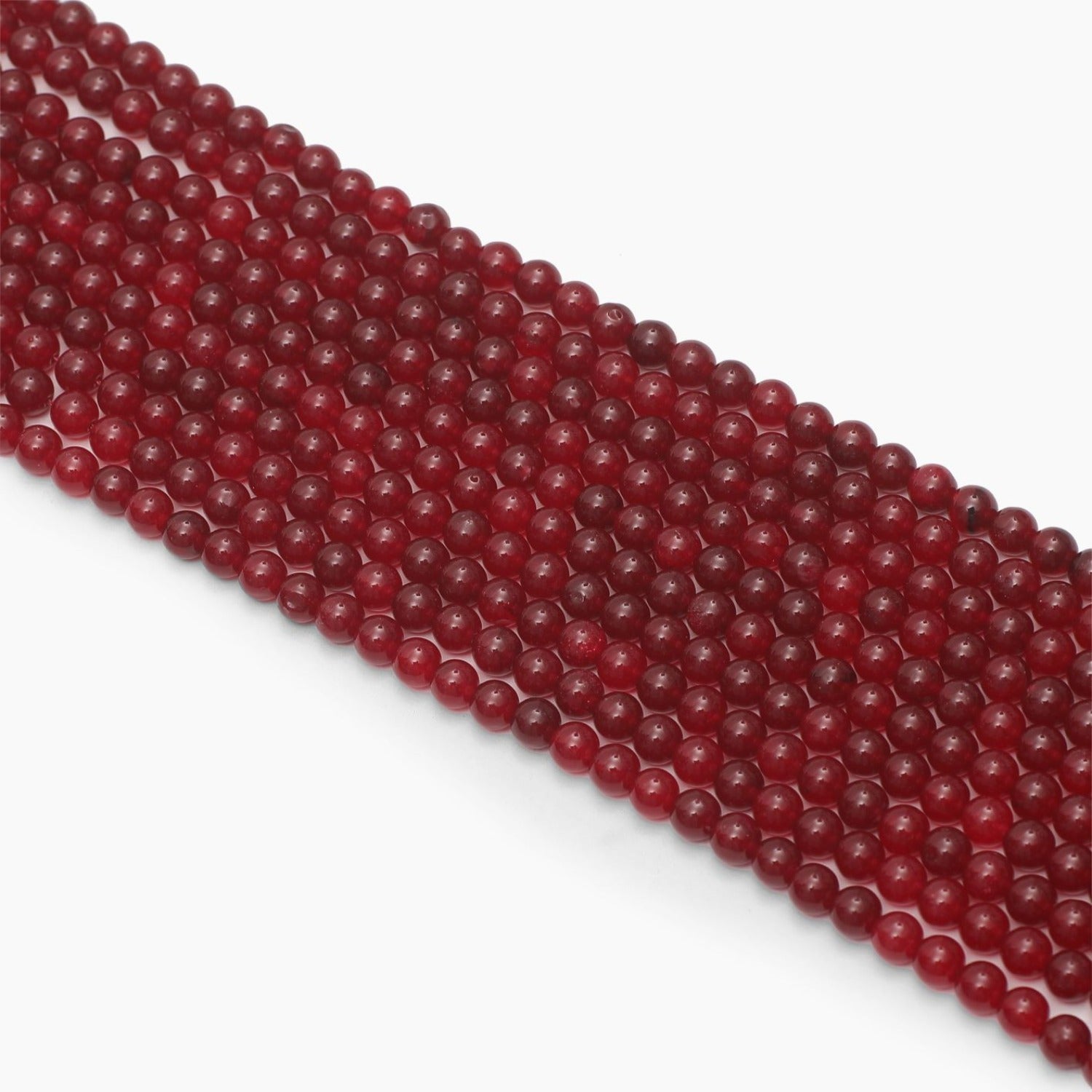 Dark Red Glass Beads, 8mm Faceted Round