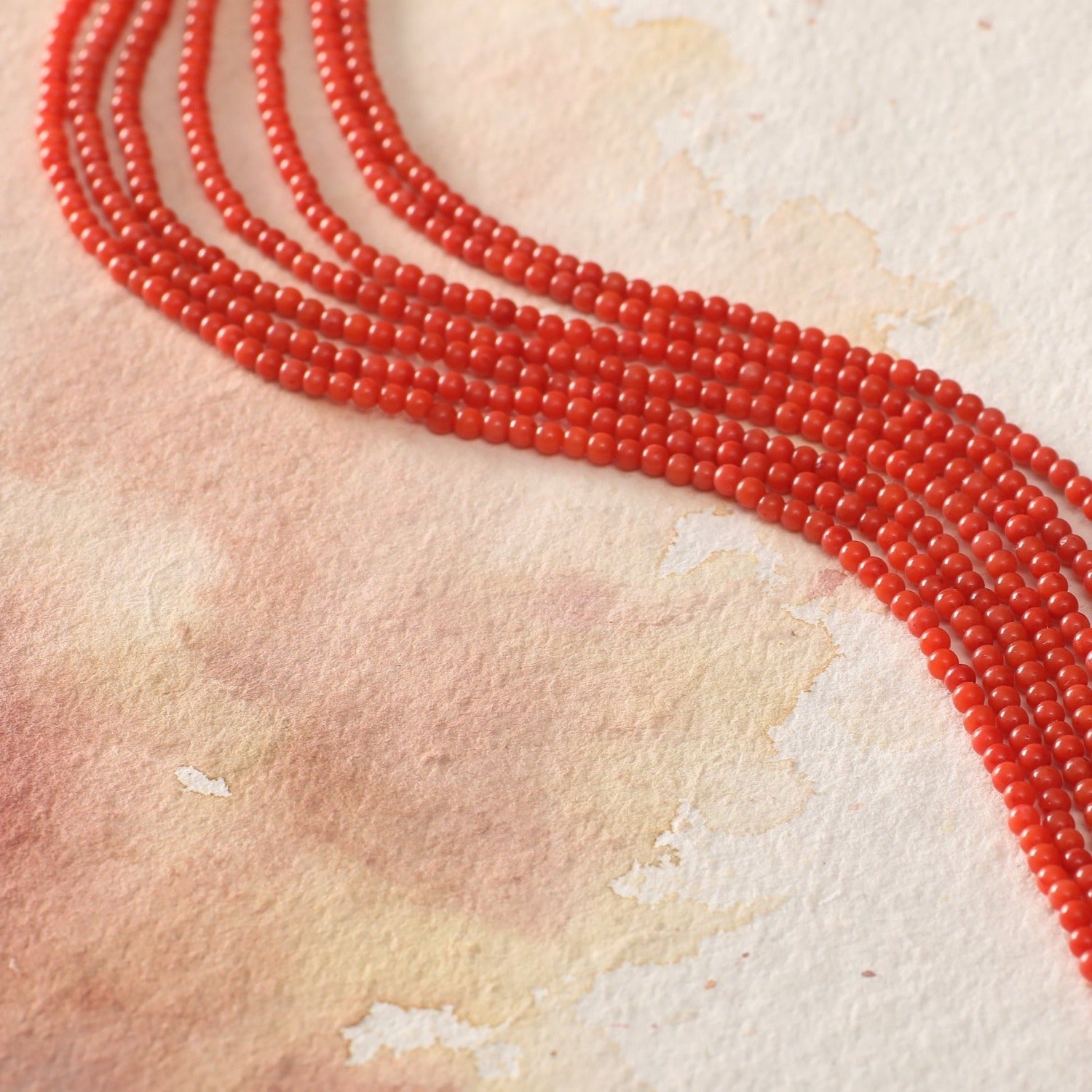 Buy Taiwan Red Coral Semi Precious Gemstone Beads 4.5mm