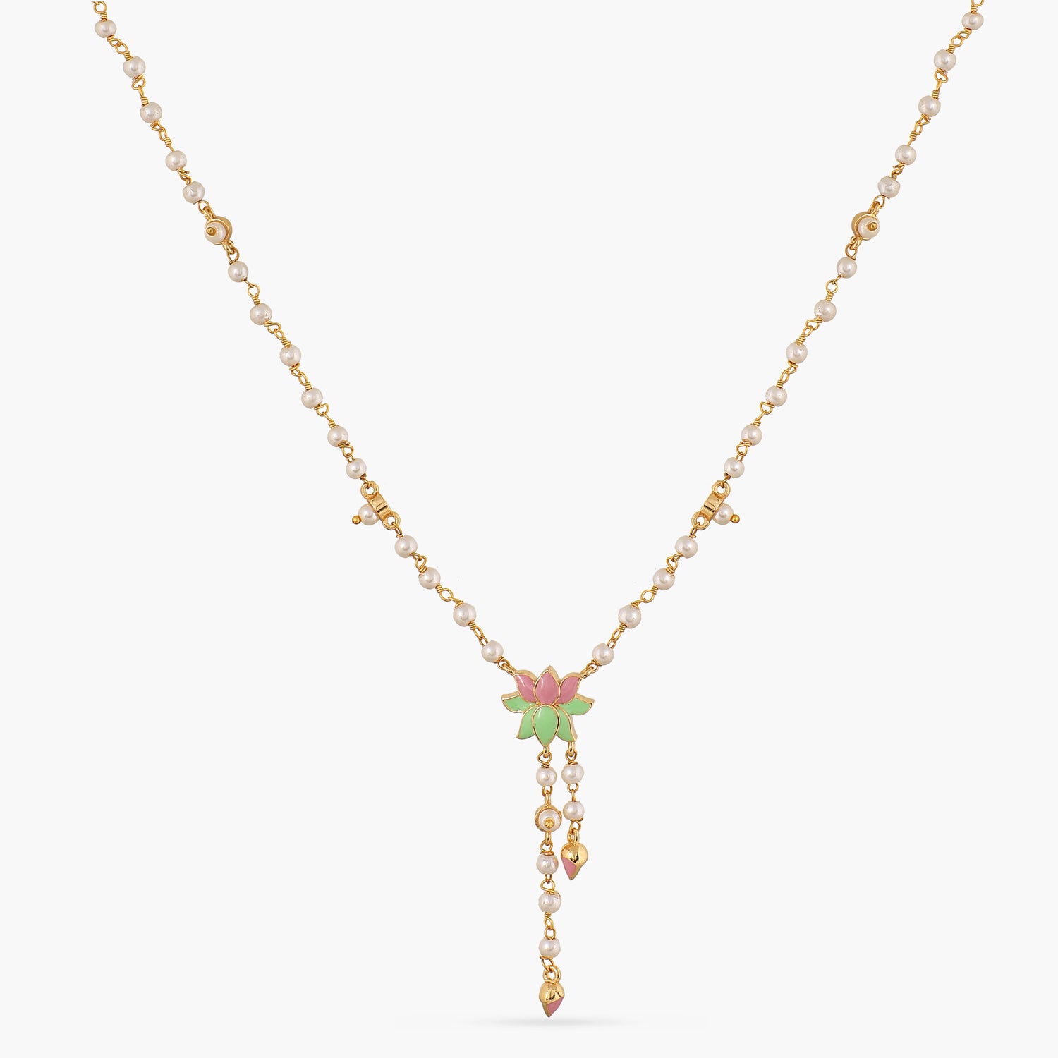 Jalaja Delicate Pearl Chain Necklace