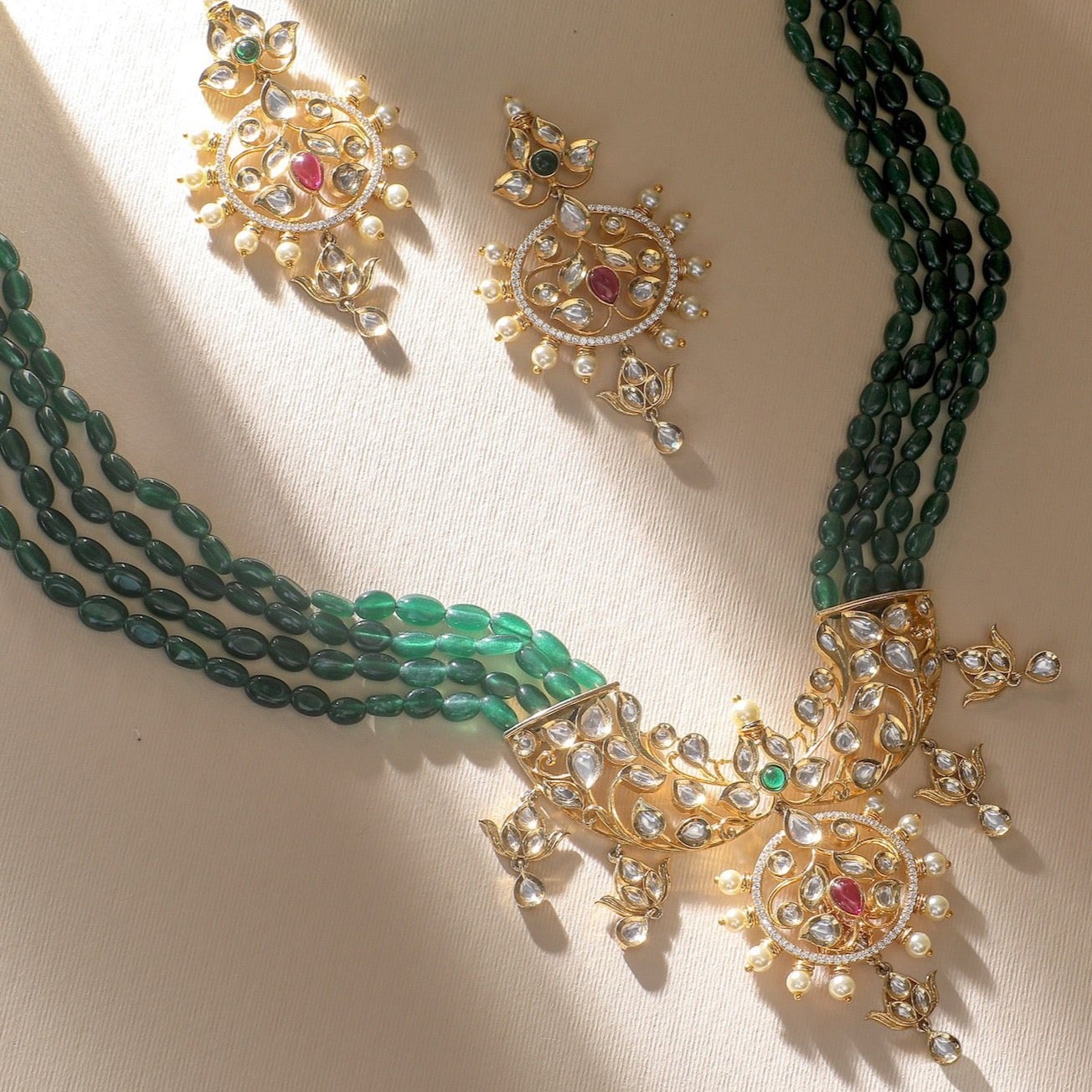 Buy Rasika Kundan Beads Necklace Set | Tarinika