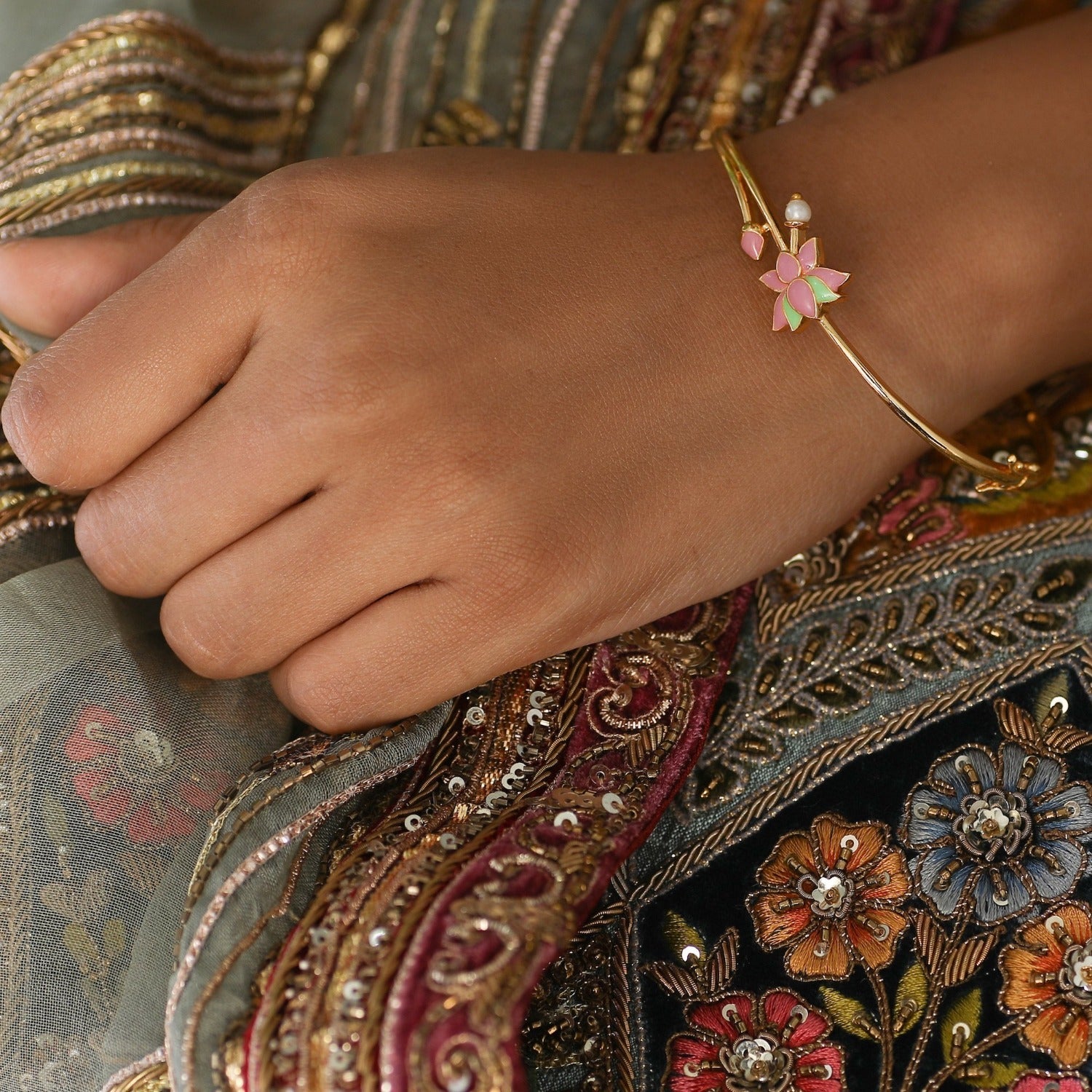 Buy Teejh Aishwarya Gold Cuff Bracelet online